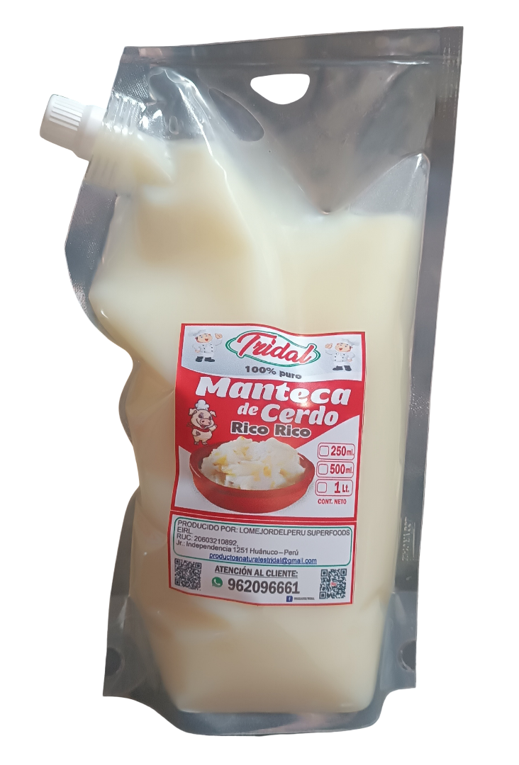 Manteca de cerdo 1 litro sachet