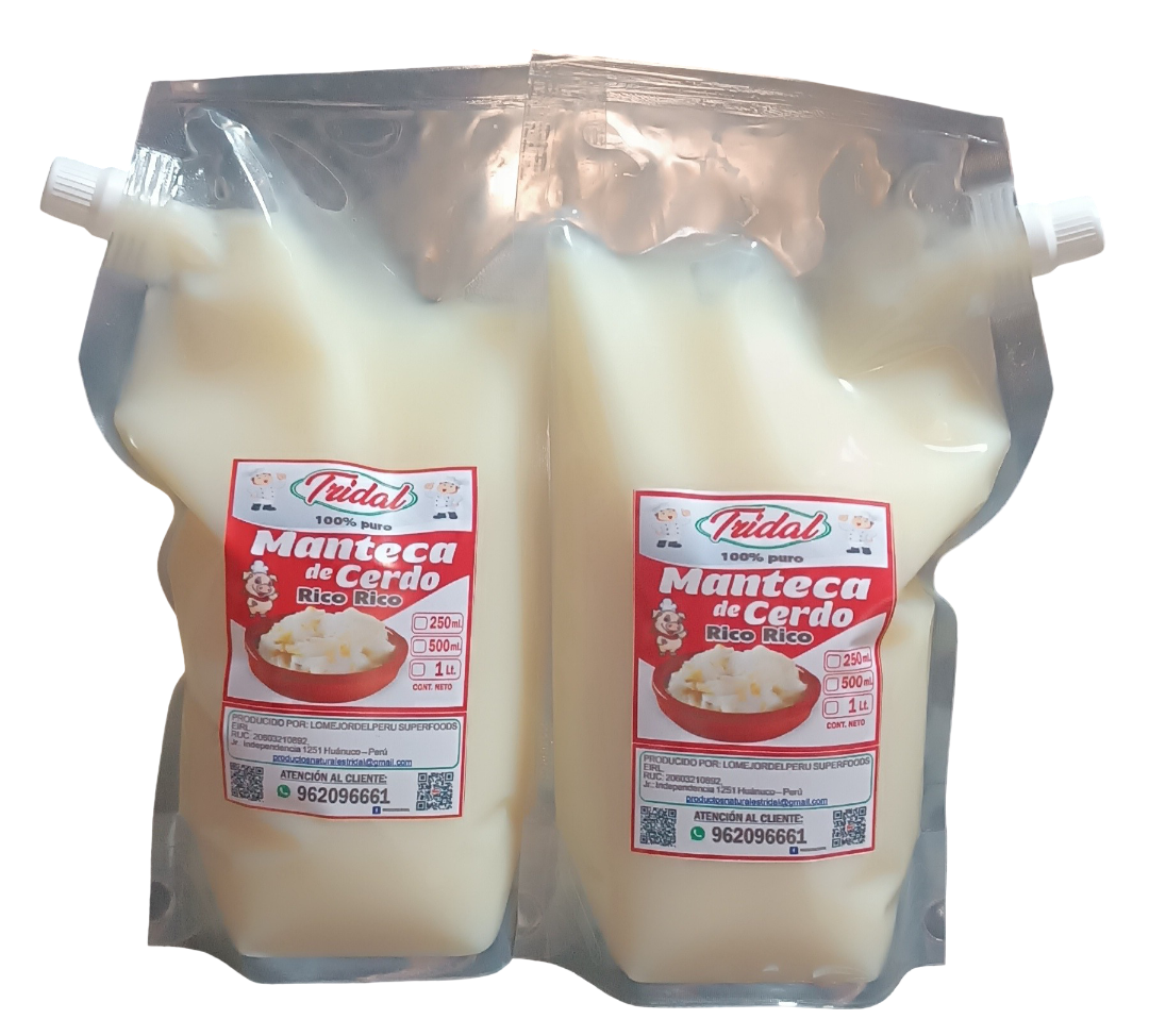 Manteca de cerdo 1 litro sachet